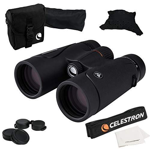 Celestron 71404 TrailSeeker 8 x 42mm Dachkantgläser mit dielektrisch beschichteter Linse, BaK-4-Prismenlinse, Leichtes Gehäuse aus Einer Magnesium-Legierung und weiter Tragetasche, Schwarz von Celestron