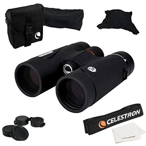 Celestron 71405 TrailSeeker ED 8 x 42 Dachkantprismenfernglas, voll vergütete Linsen, BaK-4 Prismenglas, Schwarz von Celestron