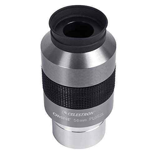 Celestron 93328 Omni 2-Zoll-Okular mit 56 mm ultralanger Brennweite und überragender Lichtübertragung – Zum Betrachten von Deep-Sky-Sternhaufen, Sternnebeln und Galaxien, Silber / Schwarz von Celestron