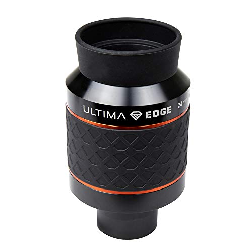 Celestron 93453 Ultima Edge 24 mm Parfokales Ultra-Flachfeld-Okular für 1,25 Zoll Fokussierer – Gestochen scharfe Sicht, voll vergütete Linsen, geformter Gummigriff, Schwarz von Celestron