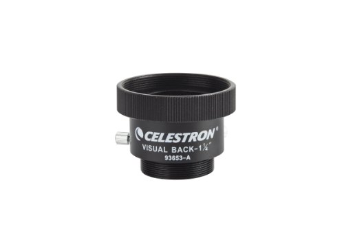 Celestron 93653-A 1,25 Zoll Visual Back Metal Adaptor - Lässt sich auf die 5 Zoll- bis 11-Zoll-Schmidt-Cassegrain-Teleskope von Celestron schrauben, mit 1,25-Zoll-Zubehör kompatibel, Schwarz von Celestron