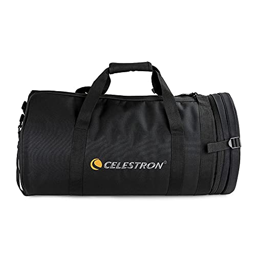 Celestron 94026 Teleskoptasche für 8-Zoll Schmidt-Cassegrain- und EdgeHD-Fernrohre – Wasserbeständige, robuste Tasche mit gepolsterten Wänden, Zubehörtasche und gepolstertem Riemen, Schwarz von Celestron