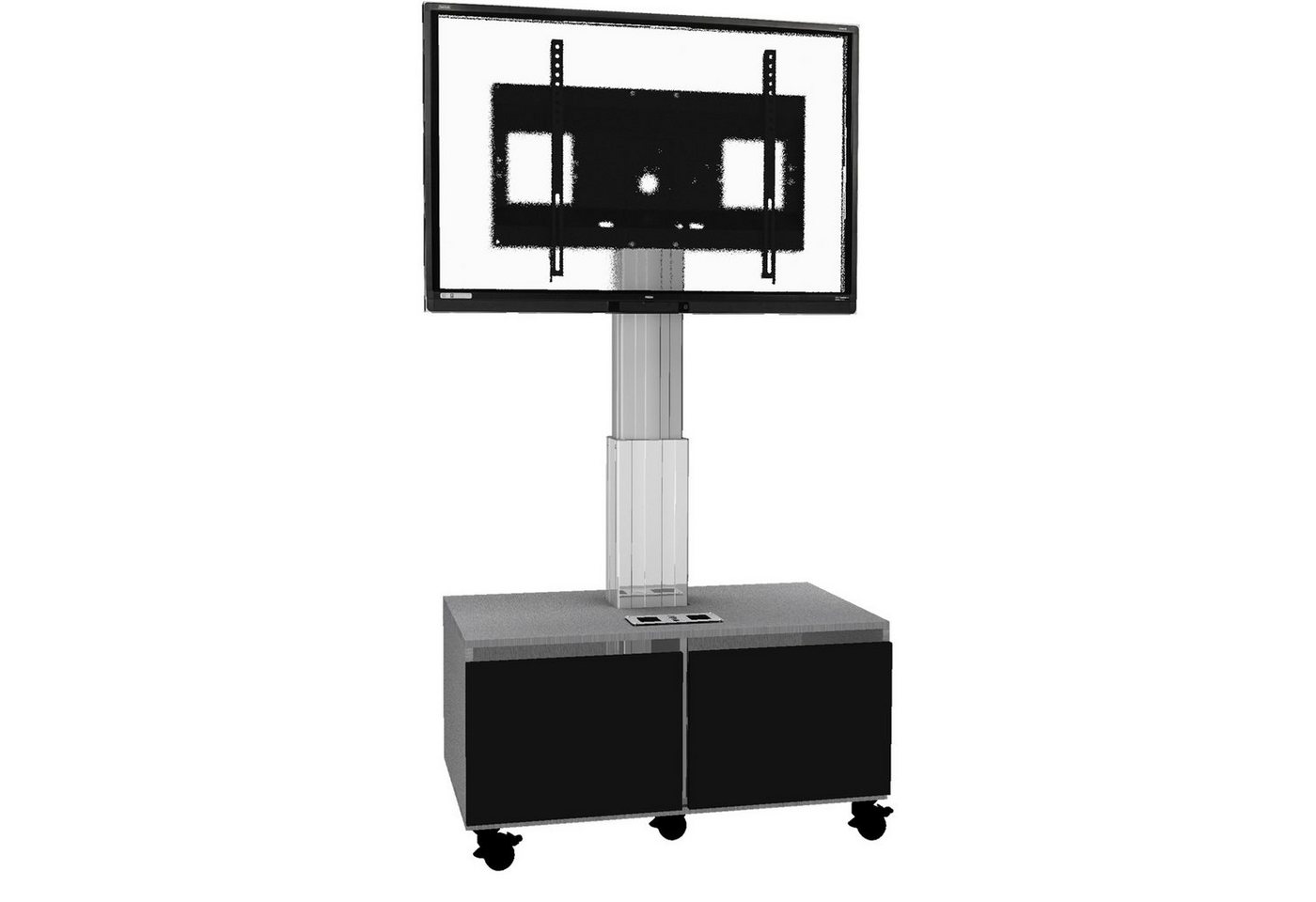 Celexon Display-Rollwagen Adjust-4286MS - 50cm Hub TV-Wandhalterung, (bis 86 Zoll, elektrisch höhenverstellbar, max VESA 800 x 600, schwarz/silber) von Celexon
