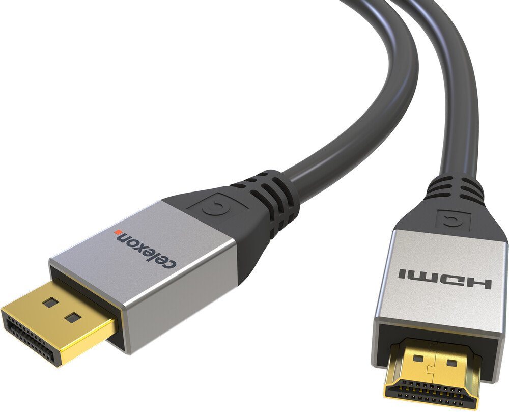 Celexon DisplayPort auf HDMI Kabel HDMI-Kabel, (100 cm), Professional Line, 4K, 1,0m, schwarz von Celexon
