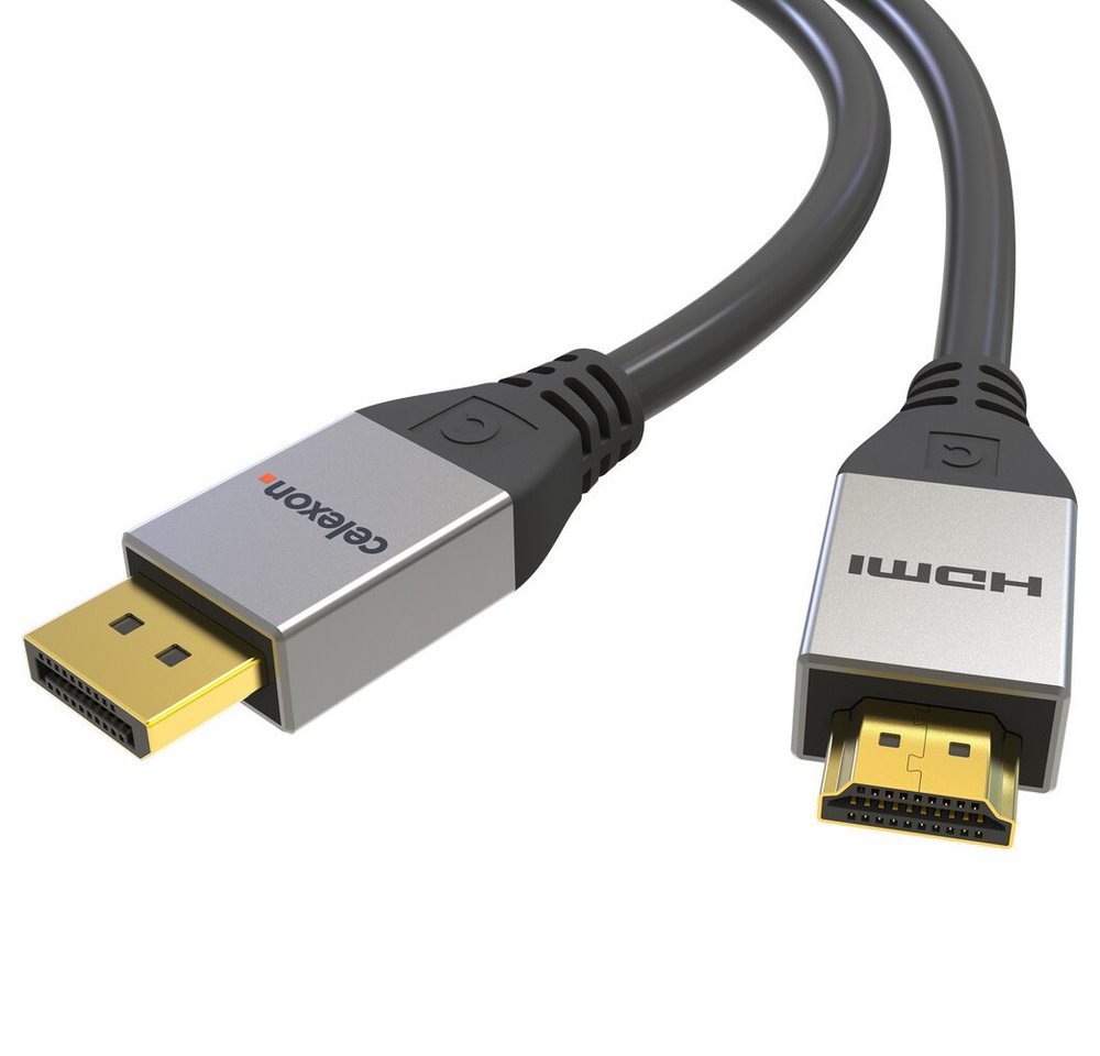 Celexon DisplayPort auf HDMI Kabel HDMI-Kabel, (200 cm), Professional Line, 4K, 2,0m, schwarz von Celexon
