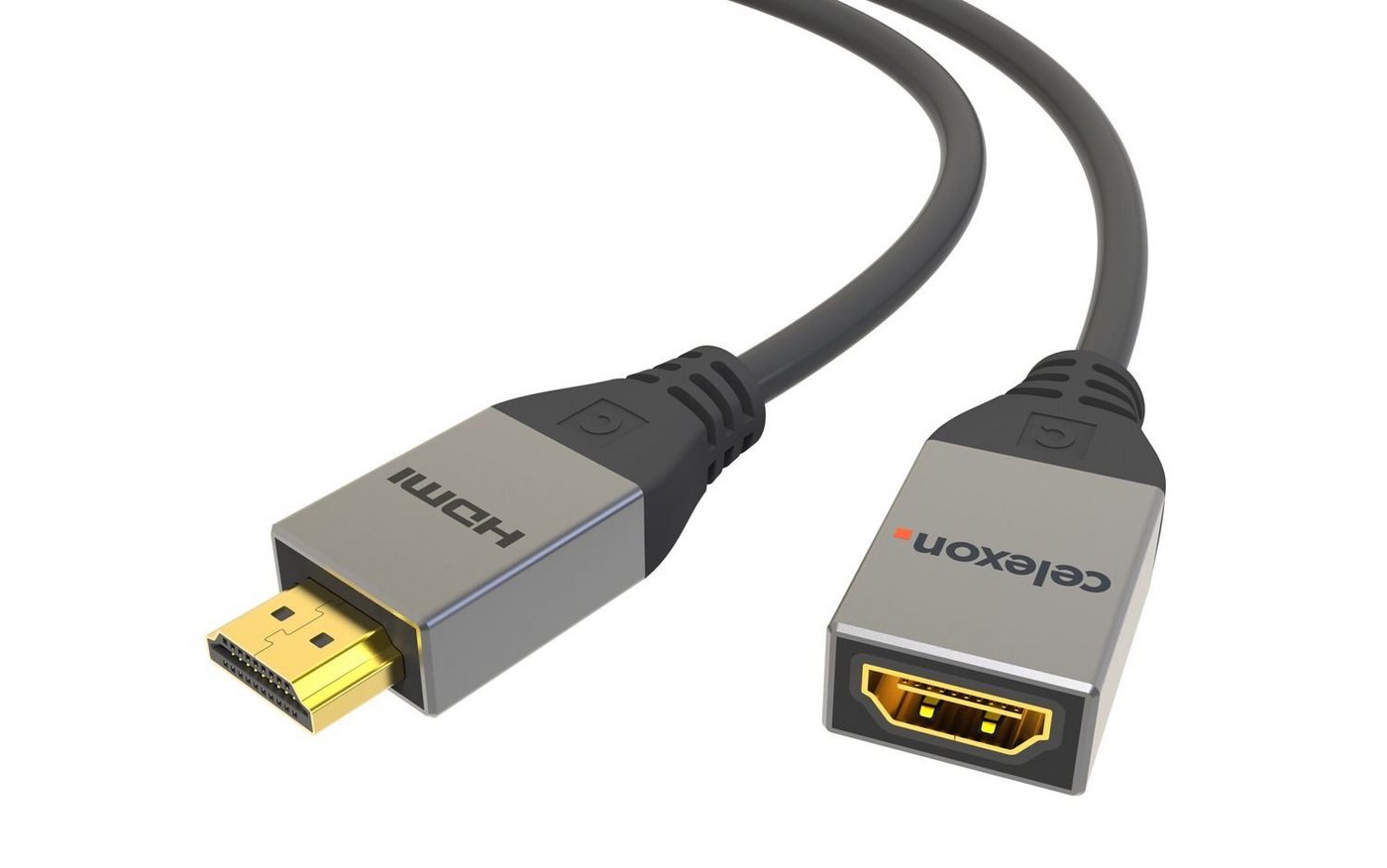 Celexon HDMI M/F Adapter mit Ethernet mit Ethernet HDMI-Kabel, (25 cm), HDMI 2.0a/b 4K 0,25m - Professional Line von Celexon