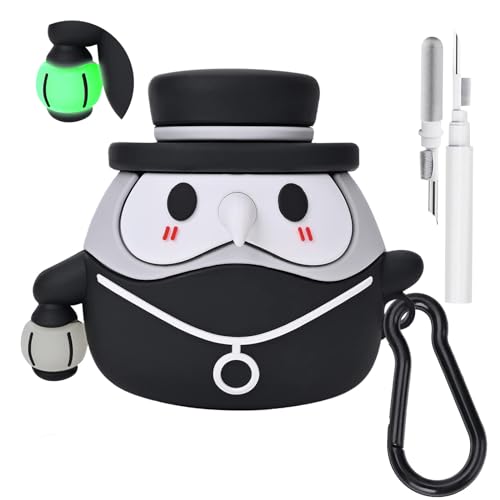 Niedliche AirPods 3 Hülle mit Schlüsselanhänger, leuchtendes mittelalterliches Pestdoktor, Anime-Design, kompatibel mit AirPod 3. Generation 2021, TPU-Silikonhülle von Celeyearnirs