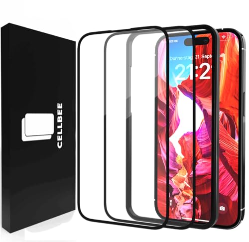 CellBee Panzerglas für iPhone 15 Pro The Curved 2.0 4D 100% Abgerundete Kanten Premium Displayschutz Unsichtbar Edge to Edge Design mit Applikator 2 Stück Schutzfolie CellBee Panzerglas für iPhone 15 Pro The Curved 2.0 4D 100% Abgerundete Kanten Premium Displayschutz Unsichtbar Edge to Edge Design mit Applikator 2 Stück Schutzfolie von CellBee Panzerglas
