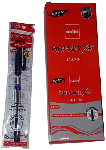 10 X Cello Pinpoint Fine Write Ball Point Pen Blue Ink 0.5 Mm Tip by Cello von Cello