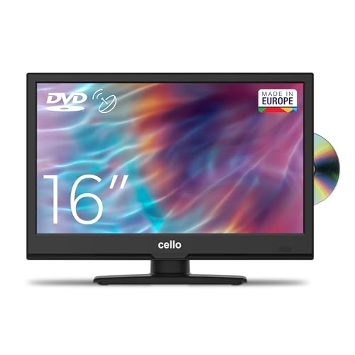 Cello C1620FS 16" (41 cm Diagonale) Full HD LED TV mit eingebautem DVD Player DVBT2 S2 Triple Tuner, Schwarz von Cello