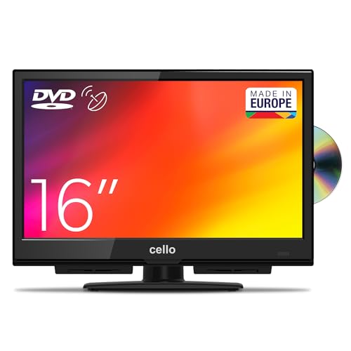 Cello C1624F 16" Full HD LED TV Integrierter DVD-Player Triple Tuner DVB-T/T2-C-S/S2 HDMI USB 230V „Pitch Perfect Sound“ für EIN einzigartiges Klangerlebnis von Cello