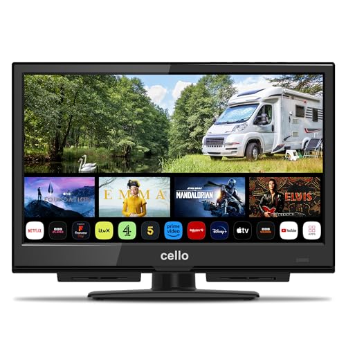 Cello C1624WS-12V 16" Smart Camping Reise TV WEBOS by LG Full HD LED TV Triple Tuner DVB-T/T2-C-S/S2 HDMI USB Bluetooth 12V KFZ Car Adapter „Pitch Perfect Sound“ für EIN einzigartiges Klangerlebnis von Cello