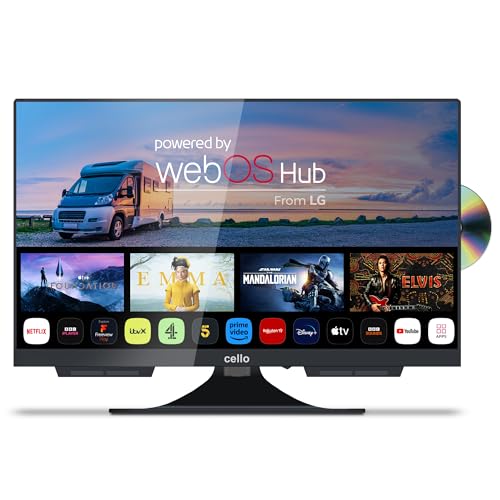 Cello C1924WSF Trav 19" Zoll SMART/DVD Camping Reise TV integrierter DVD Player Rahmenlos Triple Tuner Bluetooth WebOS by LG Pitch Perfect Lautsprecher Wohnmobil LKW [2024] von Cello