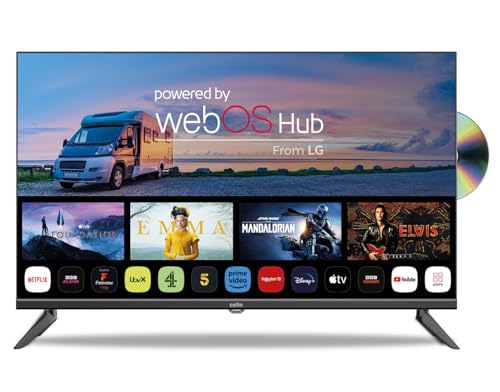 Cello C3224WSF Trav 32" Zoll SMART/DVD Camping Reise TV integrierter DVD Player Rahmenlos Triple Tuner Bluetooth WebOS by LG Ideal für Wohnmobil LKW [2024] von Cello