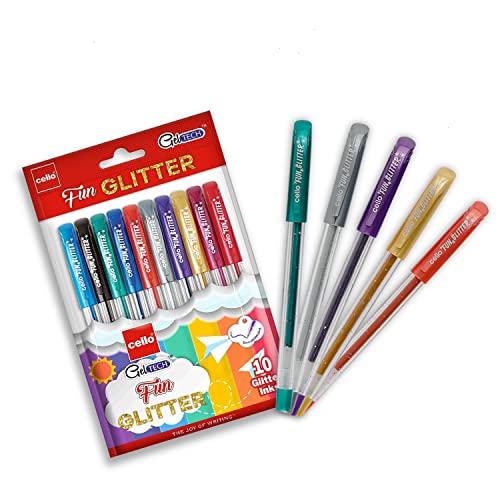 Cello Fun Glitter Gel Stift – 10 Wunderkerze Farbe Stifte von Cello