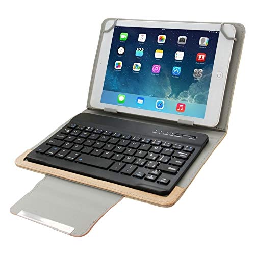 CellphoneParts BZN Ledertasche mit trennbaren Bluetooth-Tastatur und Halter for 7-Zoll-Tablet-PC (Schwarz) (Blau) (weiß) (Brown) (Color : Brown) von CellphoneParts