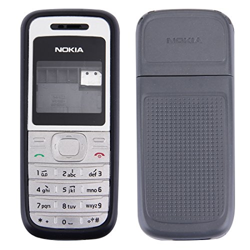 Cellphoneparts BZN Full Housing Cover (vorderes Cover + Mittelrahmenblende + rückseitiges Cover des Akkus) for Nokia 1200/1208/1209 (schwarz) (Farbe : Black) von Cellphoneparts