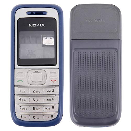 Cellphoneparts BZN Full Housing Cover (vorderes Cover + Mittelrahmenblende + rückseitiges Cover des Akkus) for Nokia 1200/1208/1209 (schwarz) (Farbe : Blue) von Cellphoneparts