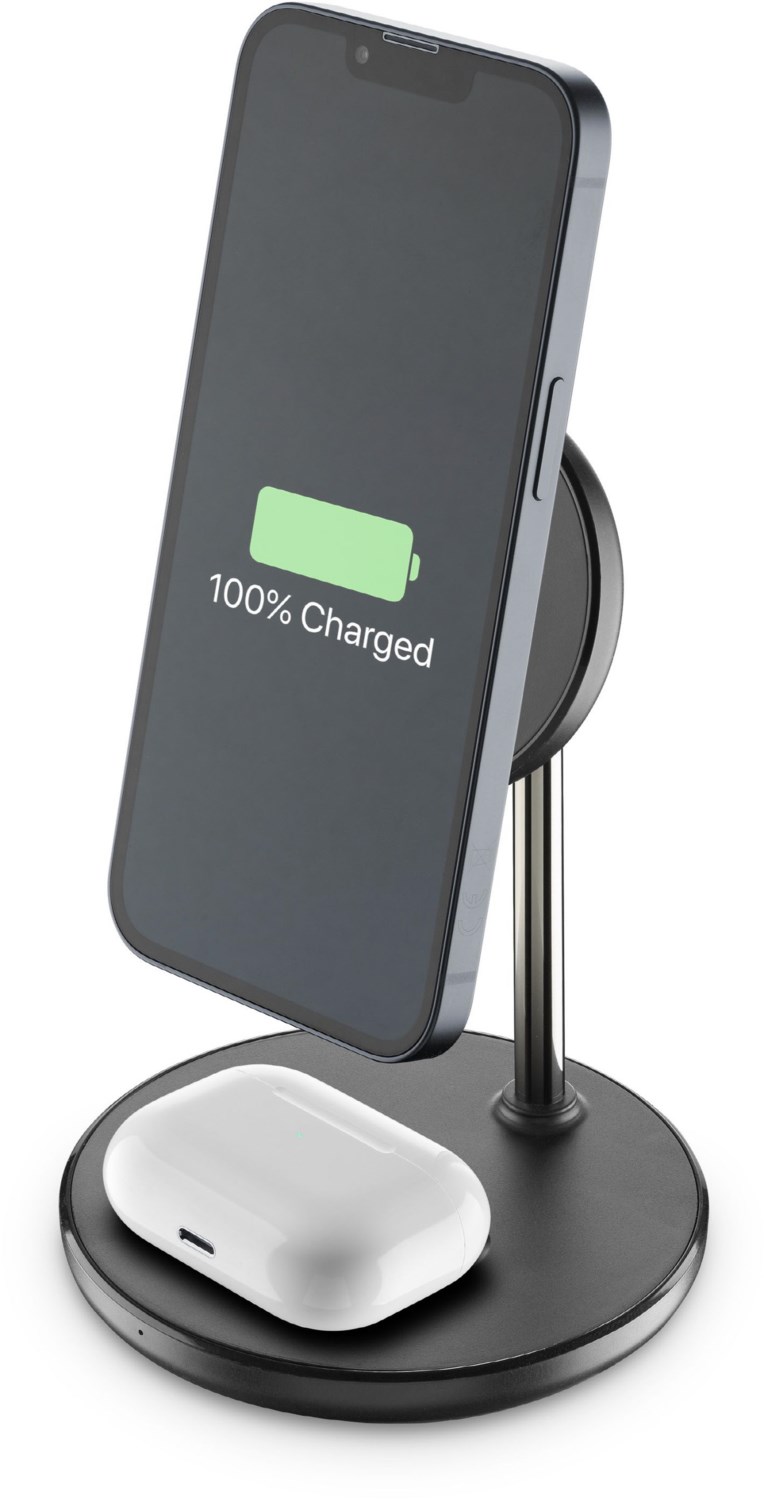 Mag Duo Wireless Charger (15W) schwarz von Cellular Line