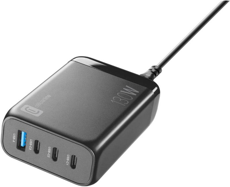 Multipower Desk 4-Port Lader (130W) schwarz von Cellular Line