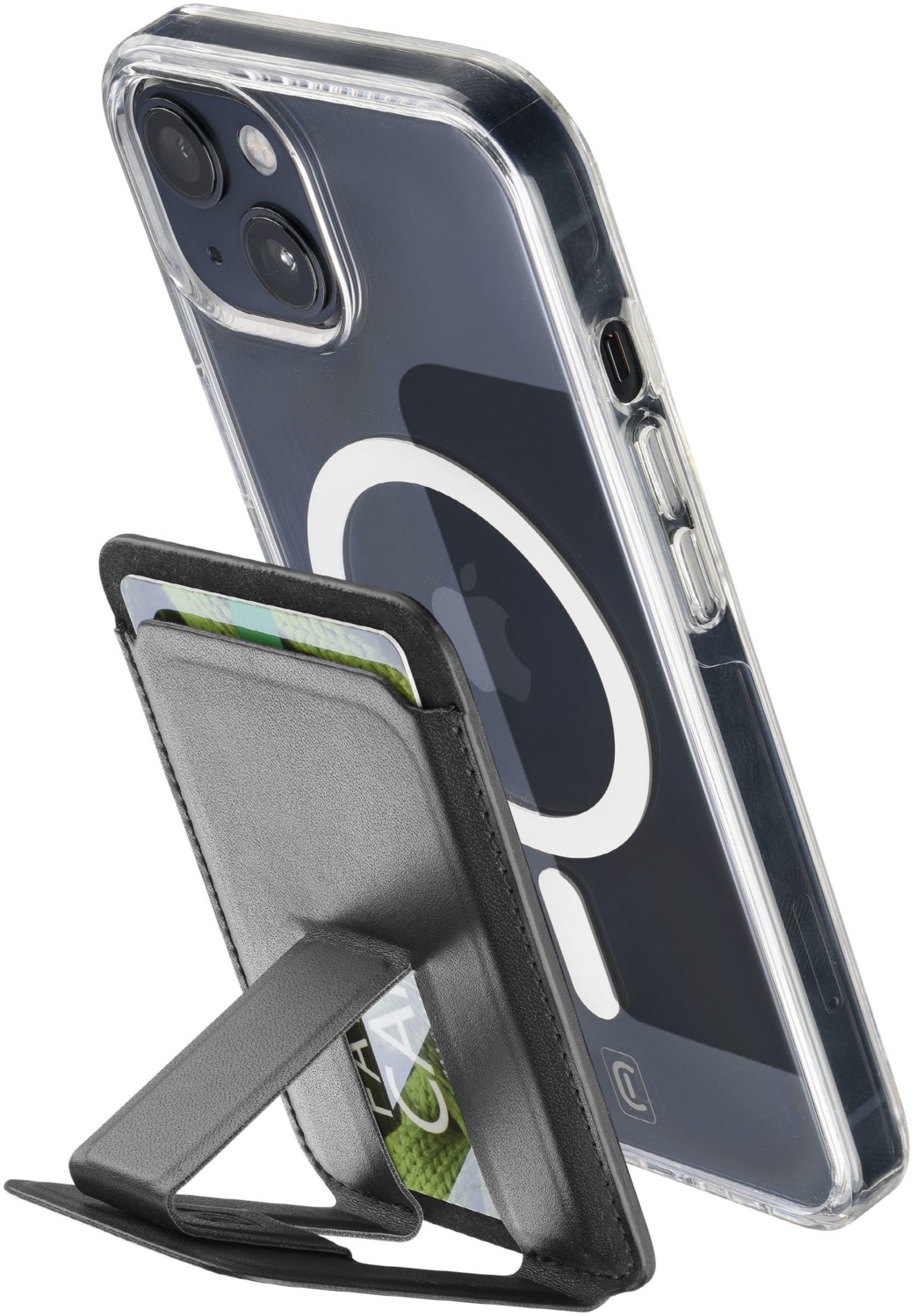Pocket Stand Mag für iPhones mit MagSafe schwarz von Cellular Line