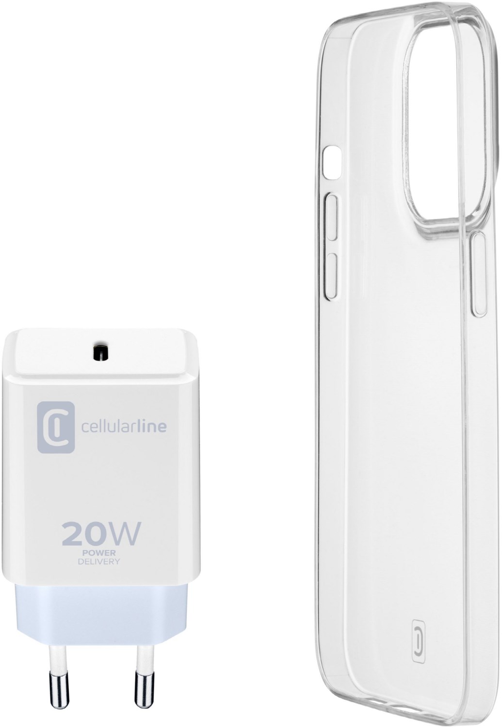 Schutzhülle und Ladegerät Kit für iPhone 14 transparent von Cellular Line