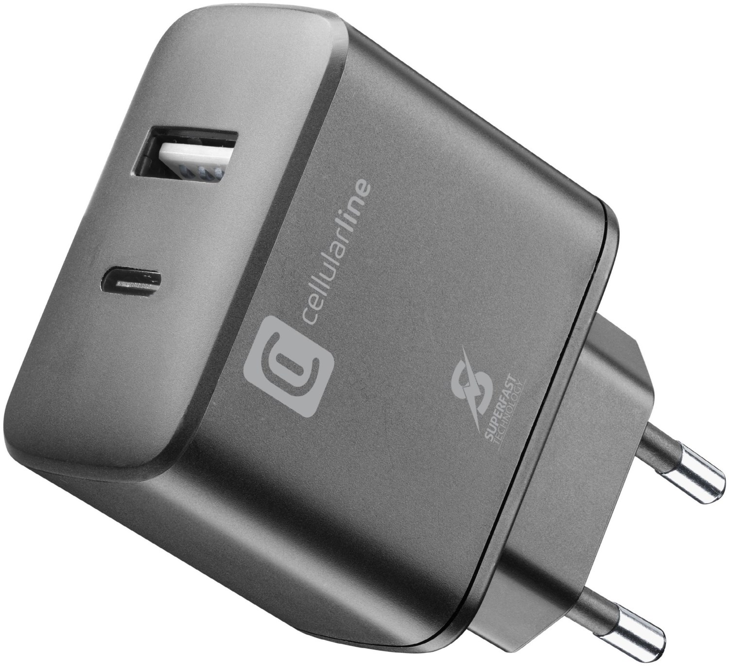 USB/USB-C Schnellladegerät (25W) schwarz von Cellular Line