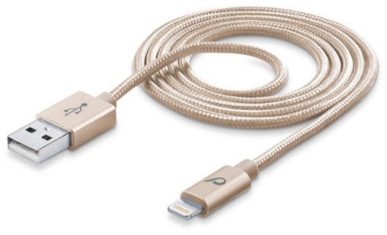 USB Kabel Longlife Lightning (1m) gold von Cellular Line