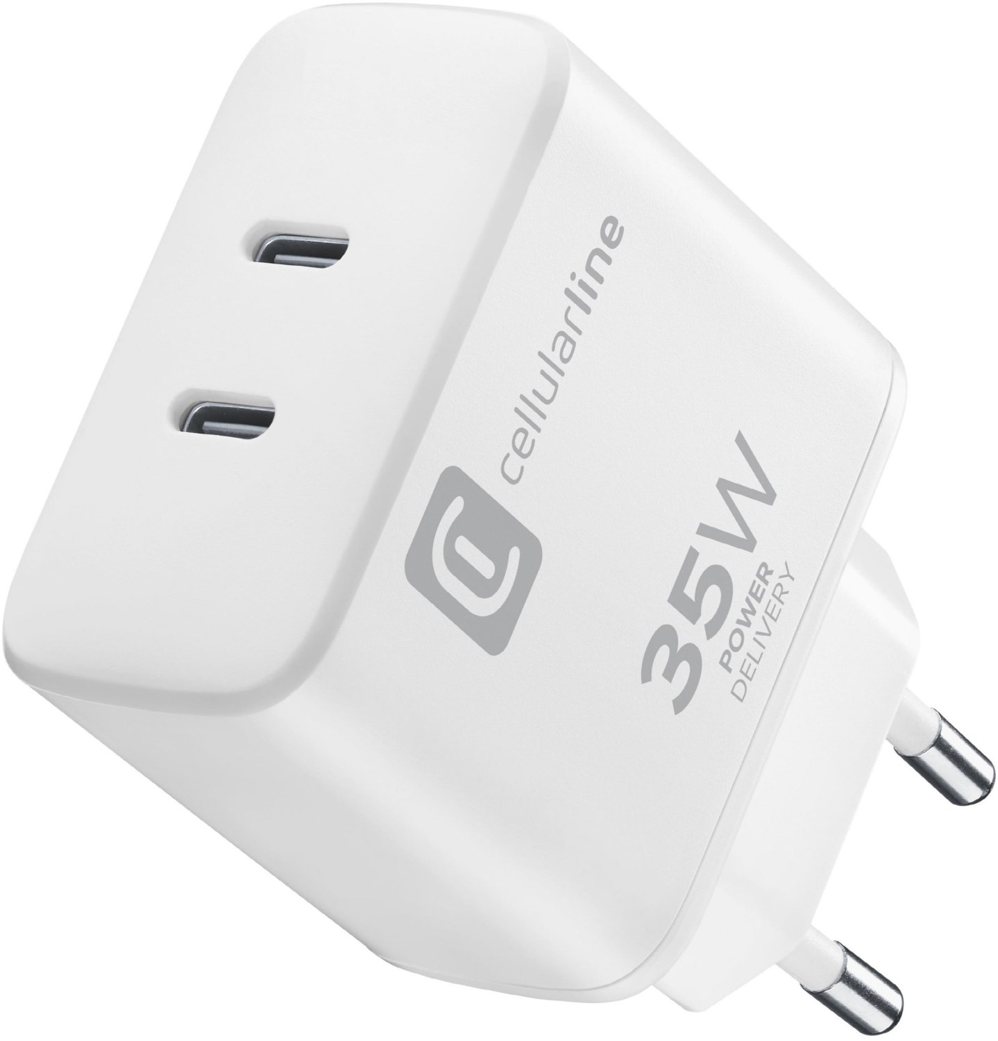 USB Type-C Dual Ladegerät (35W) weiß von Cellular Line