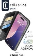 Cellularline Book Agenda 2 Case für - Apple iPhone 16E - Black (BOOKAG2IPHSE4K) von CellularLine