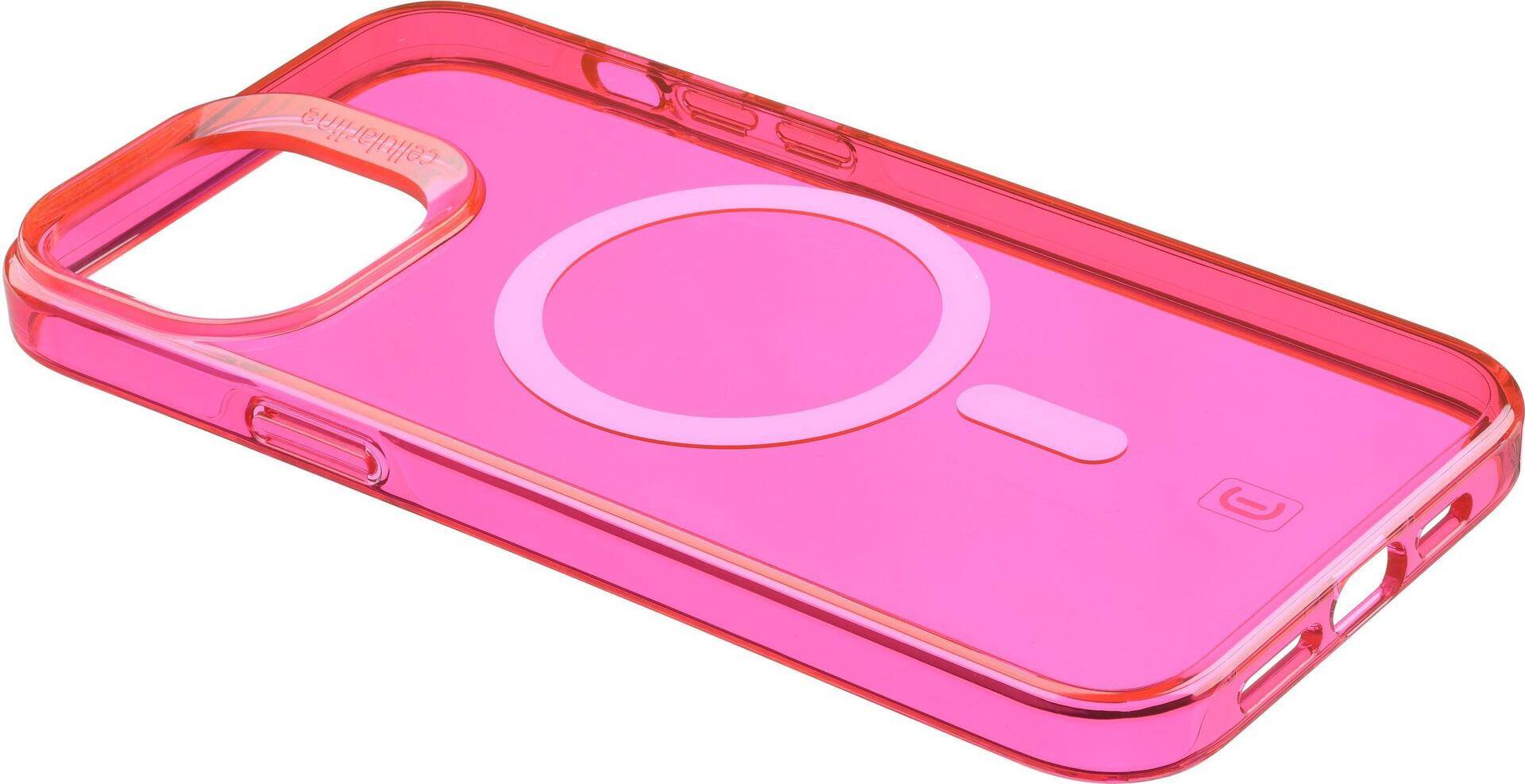 Cellularline Gloss Mag - iPhone 14. Etui-Typ: Cover, Kompatibilität: iPhone 14, Maximale Bildschirmgröße: 15,5 cm (6.1), Oberflächenfärbung: Monochromatisch, Produktfarbe: Pink, Transparent, Weiß (60028) von CellularLine