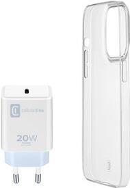 Cellularline Starter Kit Handy-Schutzhülle 15,5 cm (6.1 ) Cover Transparent - Weiß (STARTKITIPH14) von CellularLine