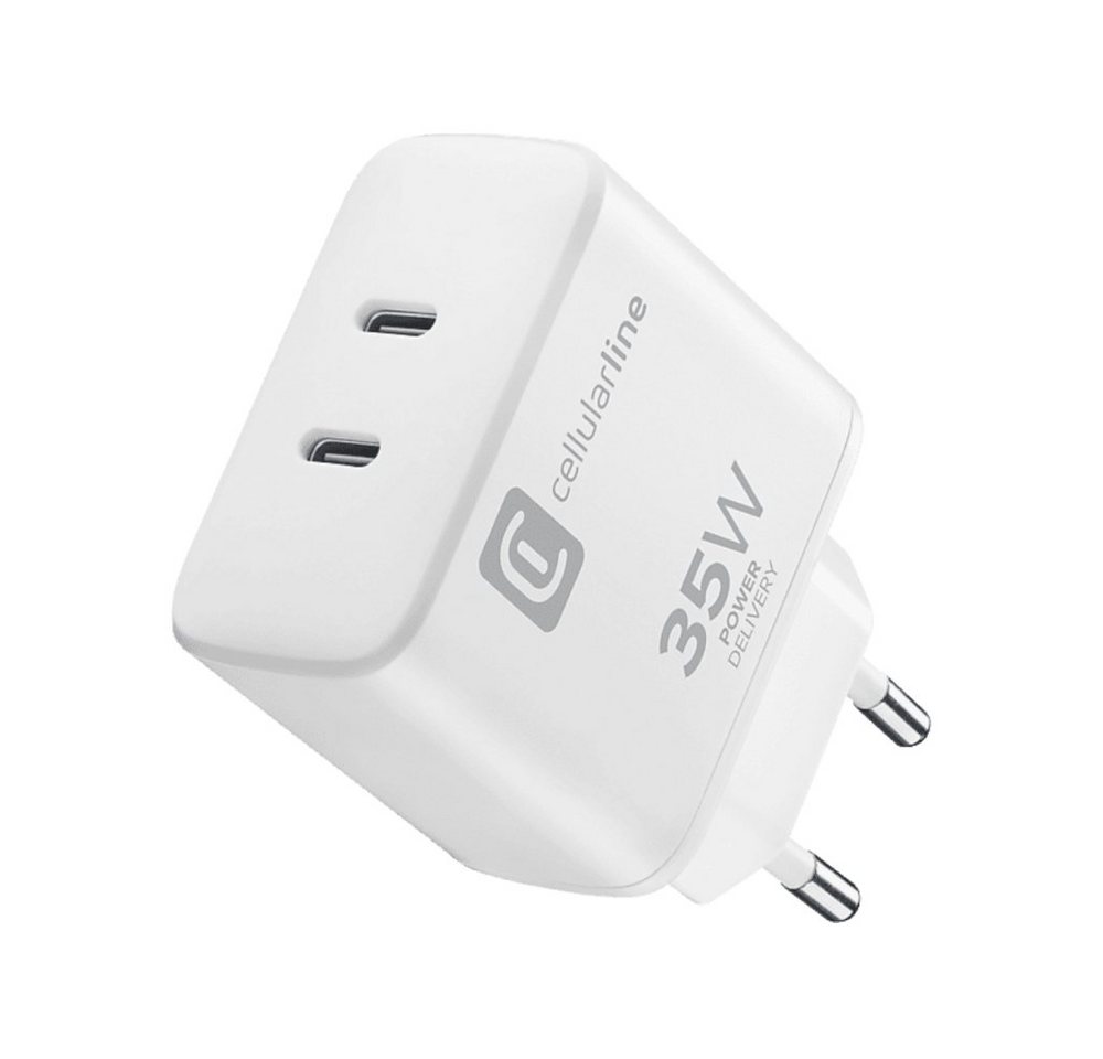Cellularline 60125 - Dual Charger Ladegerät - weiß Handy-Netzteile von Cellularline