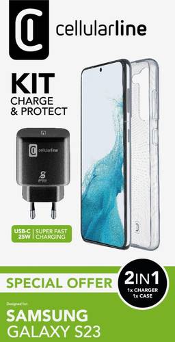 Cellularline Backcover Samsung Galaxy S23 Transparent, Schwarz von Cellularline