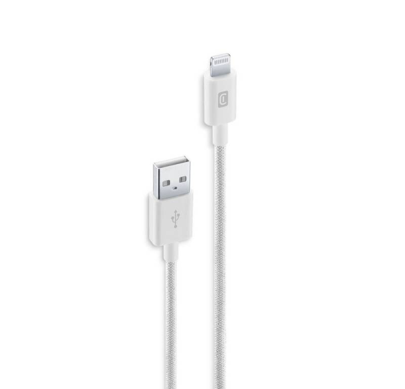 Cellularline Braided Data Cable 1,5 m USB-A/ Lightning White (60907) USB-Kabel von Cellularline