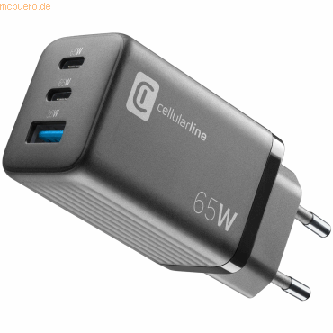 Cellularline Cellularline Charger Multipower Micro 65W GaN 3 Ports Bla Cellularline Cellularline Charger Multipower Micro 65W GaN 3 Ports Bla von Cellularline