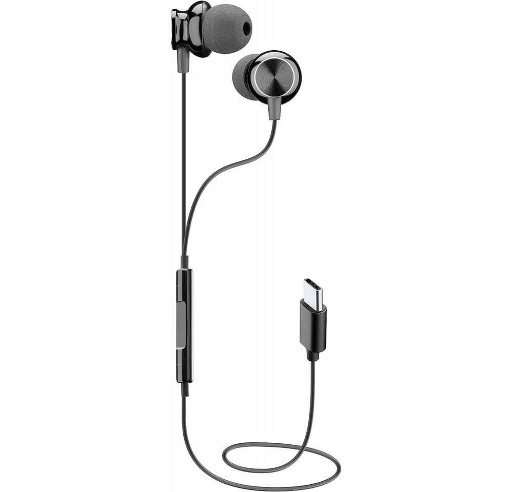 Cellularline Cellularline In-Ear Headset USB-C, schwarz für Type-C. Kopfhörer (Ergonomisches Design für Komfort, Ergonomisches Design für Komfort) von Cellularline