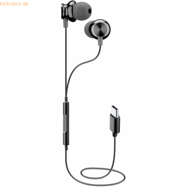 Cellularline Cellularline USB-C In Ear Kopfhörer mit Mikrofon Schwarz von Cellularline