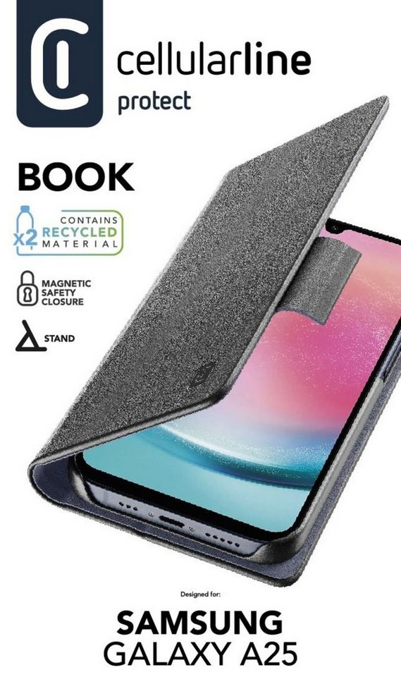 Cellularline Flip Case Book Case für Samsung Galaxy A25 5G, Bookcover, Schutzhülle, Smartphonehülle, stoßfest von Cellularline