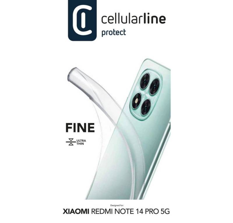 Cellularline Handyhülle Fine Case für Xiaomi Redmi Note 14 Pro 5G Clear (61035) von Cellularline