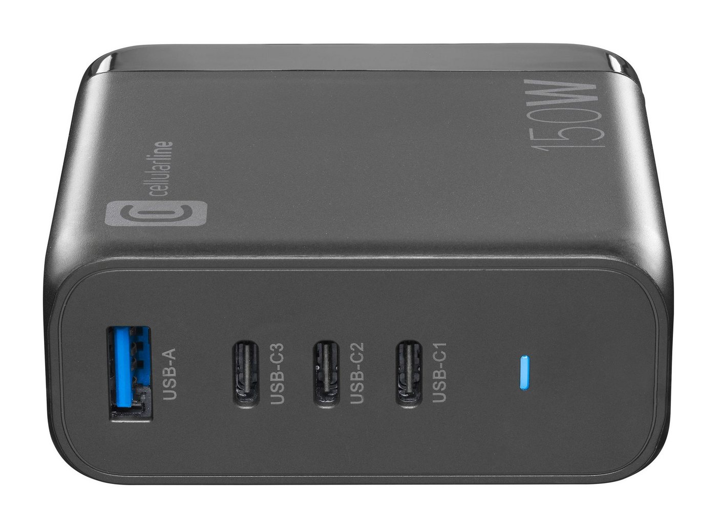 Cellularline Multipower Desk 150W Reiselader 4 Port GaN USB-Ladegerät (Apple iPhone, iPad, MacBook, Samsung Galaxy Tab, S23 S24, Google Pixel) von Cellularline