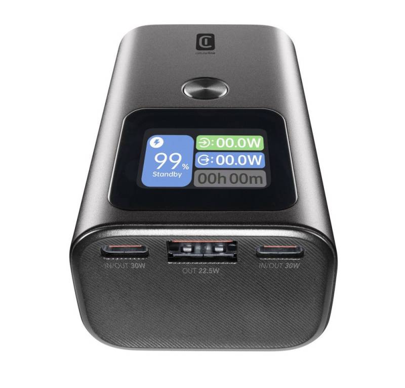Cellularline Power Bank Ultron 10000 Gray (60982) Solar Powerbank von Cellularline
