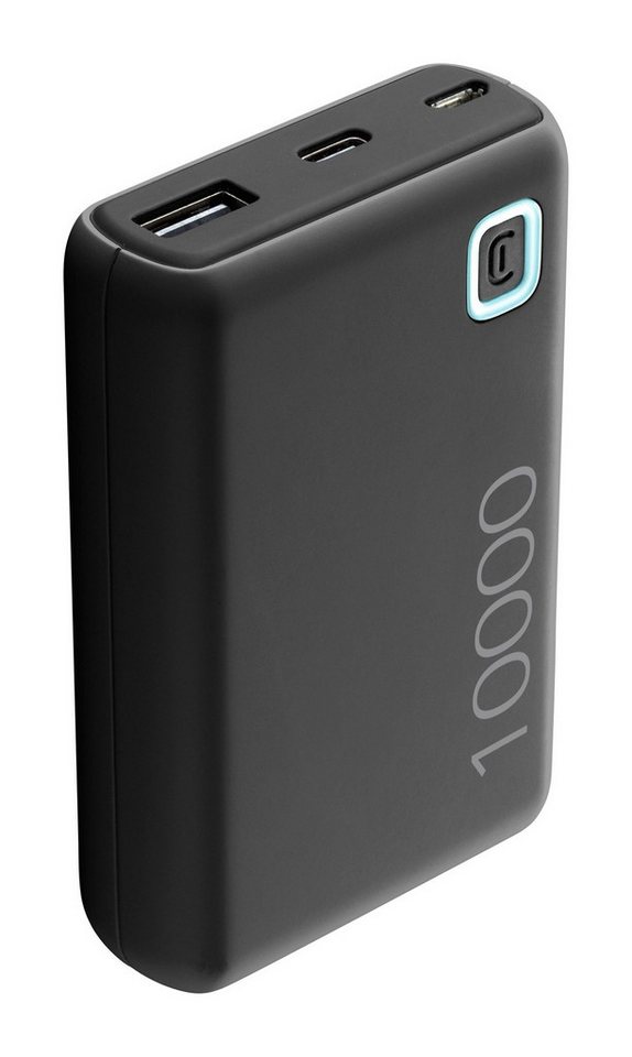 Cellularline Powerbank 10000 mAh Schwarz, USB-A/C, kompakt, rutschfest, LiPo Akku Powerbank Cellularline Powerbank 10000 mAh Schwarz, USB-A/C, kompakt, rutschfest, LiPo Akku Powerbank von Cellularline