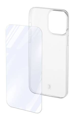 Cellularline Protection Kit Backcover Apple iPhone 15 Pro Max Transparent Induktives Laden von Cellularline