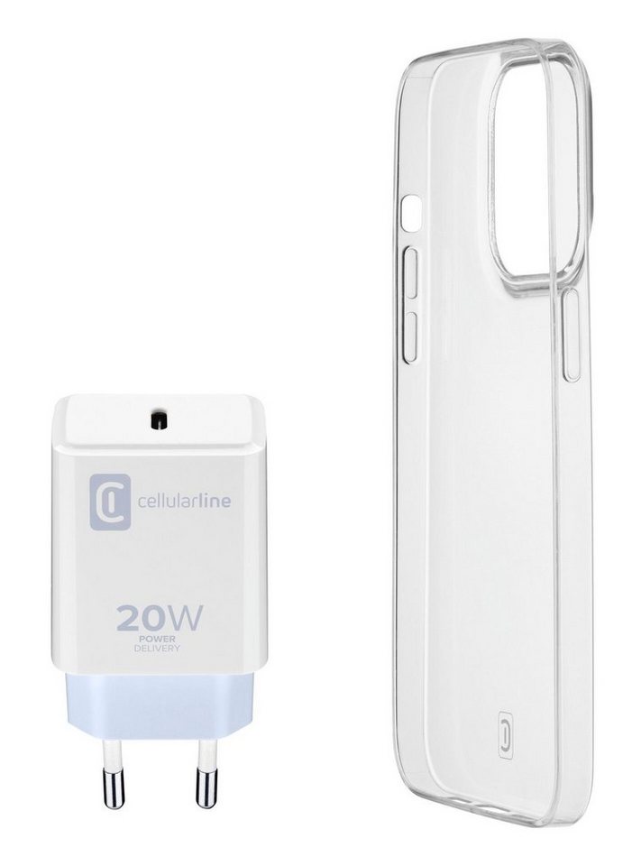 Cellularline Starter Kit Charger + Case USB-Ladegerät (für iPhone 14) von Cellularline