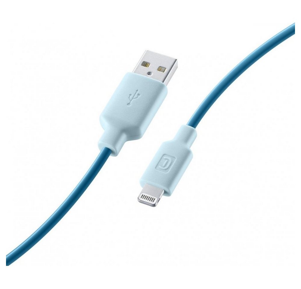 Cellularline Style Color Cable USB-A auf Lightning 1 m - Datenkabel - blau Lightningkabel von Cellularline