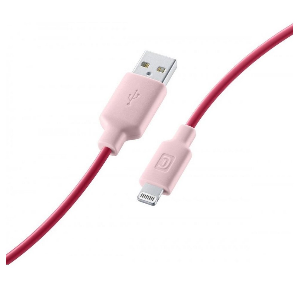 Cellularline Style Color Cable USB-A auf Lightning 1 m - Datenkabel - rosa Lightningkabel von Cellularline
