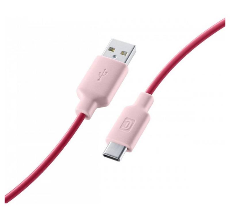 Cellularline Style Color Cable USB-A auf USB-C 1 m - Datenkabel - rosa USB-Kabel von Cellularline