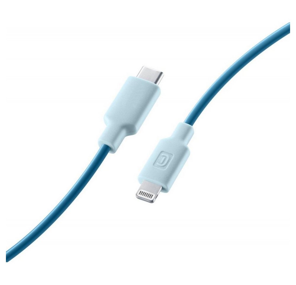 Cellularline Style Color Cable USB-C auf Lightning 1 m - Datenkabel - blau Lightningkabel von Cellularline