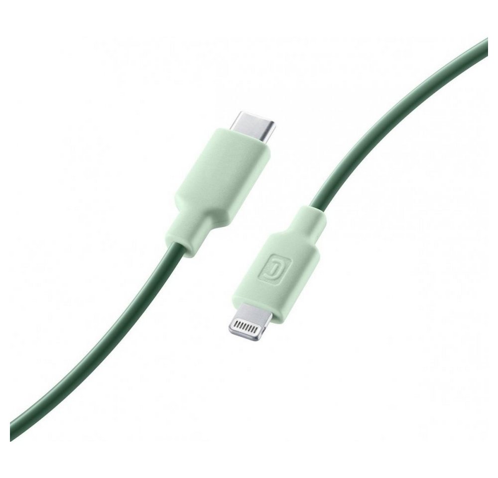 Cellularline Style Color Cable USB-C auf Lightning 1 m - Datenkabel - grün Lightningkabel von Cellularline